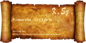 Komenda Szilárd névjegykártya