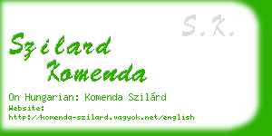 szilard komenda business card